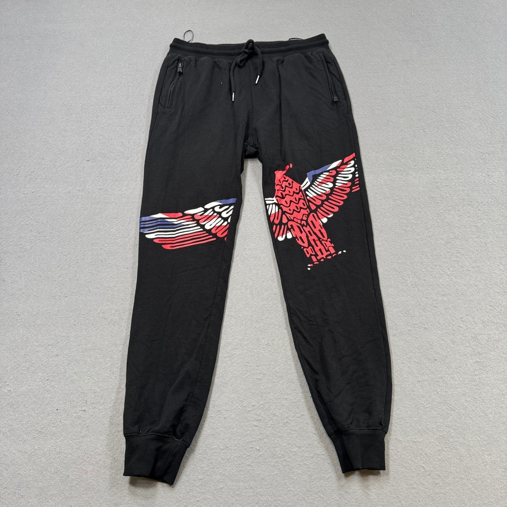 Boy London‎ Joggers Size XL Black USA Eagle Graphic Fleece Lined Streetwear